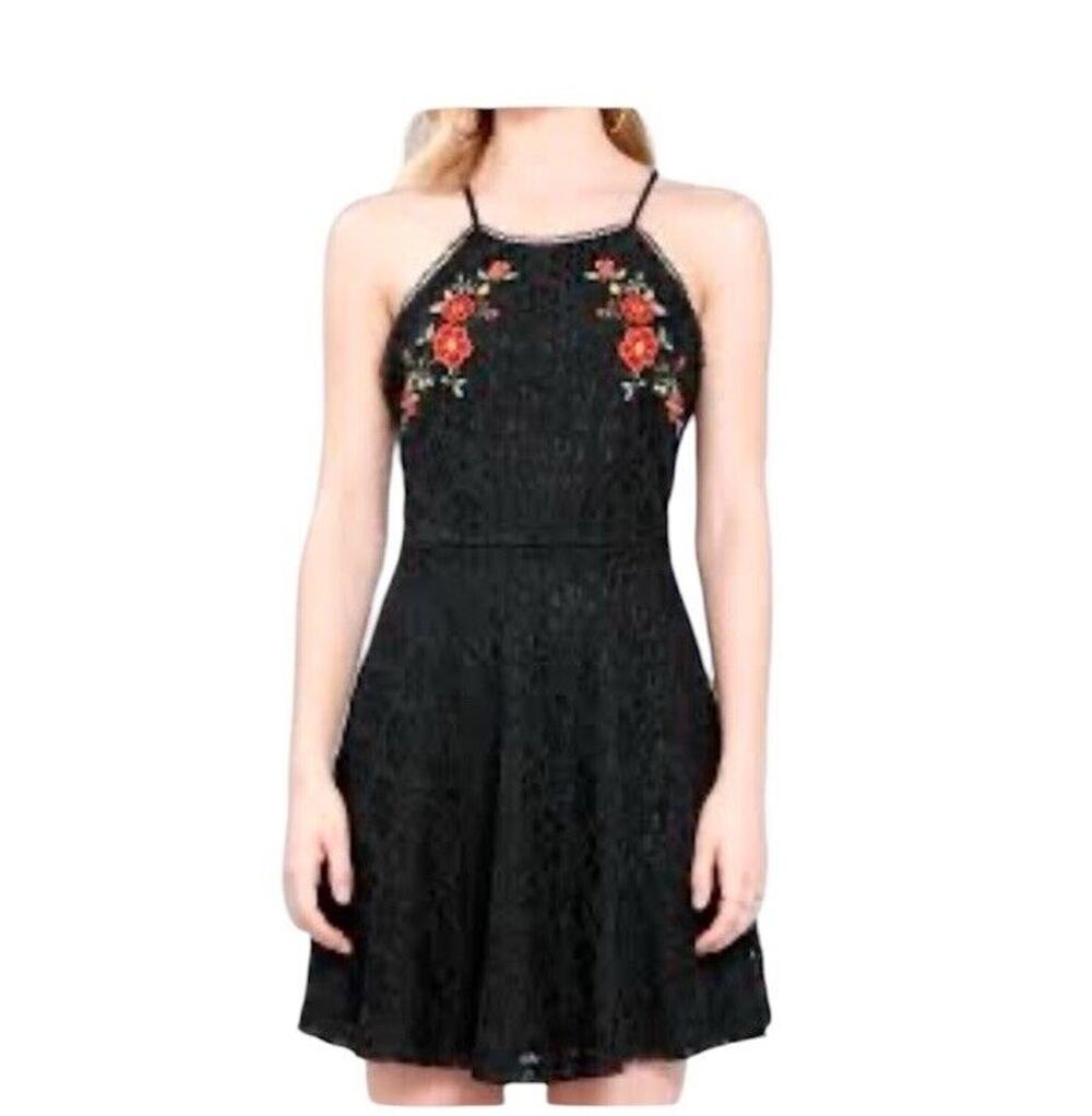 Lydelle Women Sleeveless Lace Floral Dress Size Small